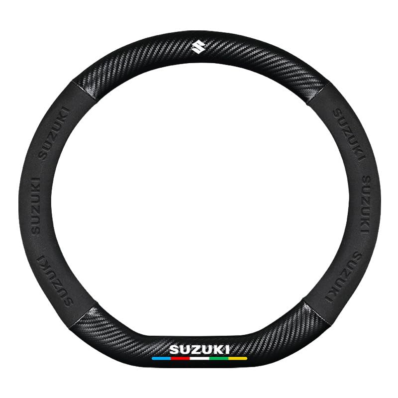 Car Steering Wheel Cover for Suzuki Jimny 5 Doors 2023-2025, Anti-Slip Steering Wheel Protector Breathable Leather Car Interior Accessories,E