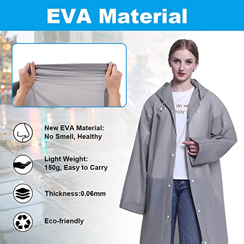 Foto von Vicloon Regenponcho, 2 Stück Regenponcho Einweg, Unisex Wiederverwendbar Transparent Regenmantel, PEVA Tragbarer Wasserdicht Regencape, Atmungsaktiv Regenjacke für Reisen, Wandern, Radfahren & Camping