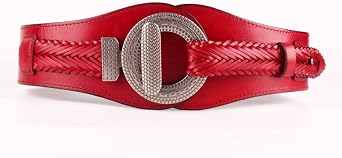 Belt Braided Leather Elastic Women