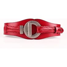 Belt Braided Leather Elastic Women