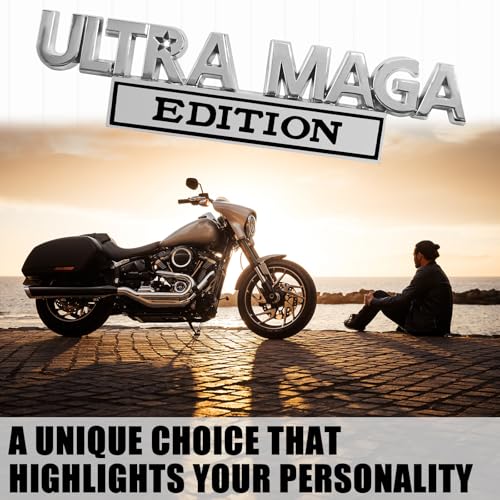 Image of Ultra MAGA Edition Emblems, Cool 3D Metal Trump Sticker Fender Badge Car Decals Adhesive, Personality Label Trunk Logo Decal Auto Body Car Exterior Embossed Decor Accessories (Silver & Black)