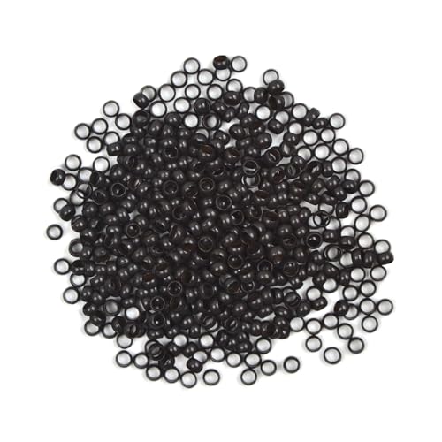 4.0mm Nano Beads Micro Ring Beads Hair Extensions Beads Copper Micro Links Beads for Hair Extensions (200 Pcs, Dark Brown)