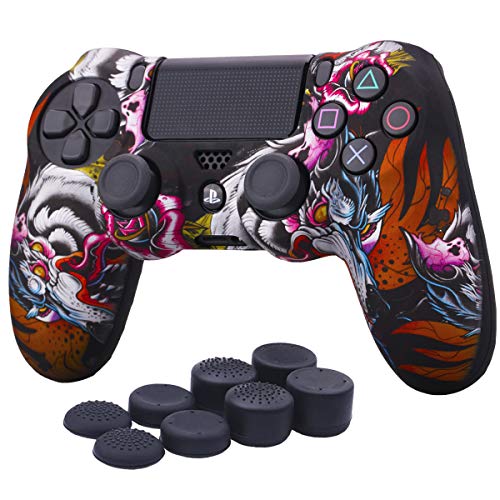 YoRHa Water Transfer Printing Camouflage Silicone Cover Skin Case for Sony PS4/slim/Pro dualshock
