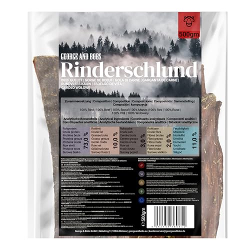 George and Bobs Rinderschlundfleisch Dörrfleisch für Hunde 1000g
