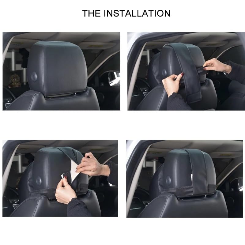 Oreiller de cou voiture réglable rouge idéal pour les longs voyages - 2