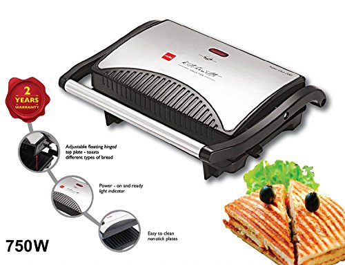 Image of Cello Super Club 200 750-Watt Grill Sandwich Maker (Black)