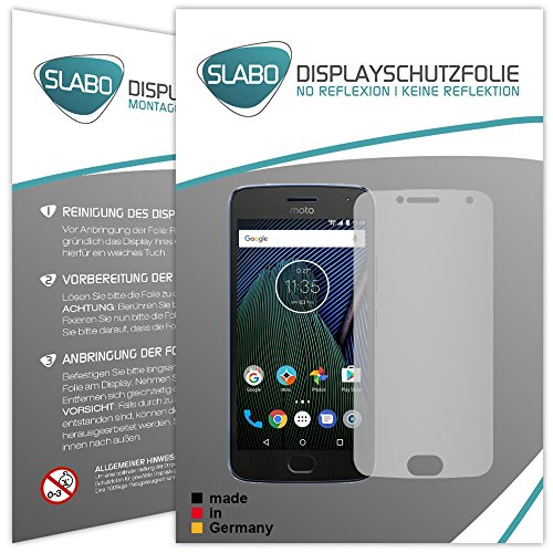Slabo 2 x Protector de Pantalla para Motorola Moto G5 Plus lámina Protectora No Reflexion | No Reflexiones Mate