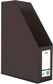 D.RECT Kunststoff-Organizer, Zeitschriftenhalter, Stehsammler mit Sichtfenster zum Beschriften PVC A4 90mm, zusammenlegbar, Schwarz, 110204