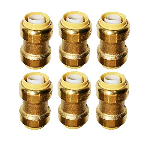 Hqmpc HQ-STR01 Straight Coupling Push Fit Pex Fittings, 1/2 Inch Push-To-Connect Copper cover