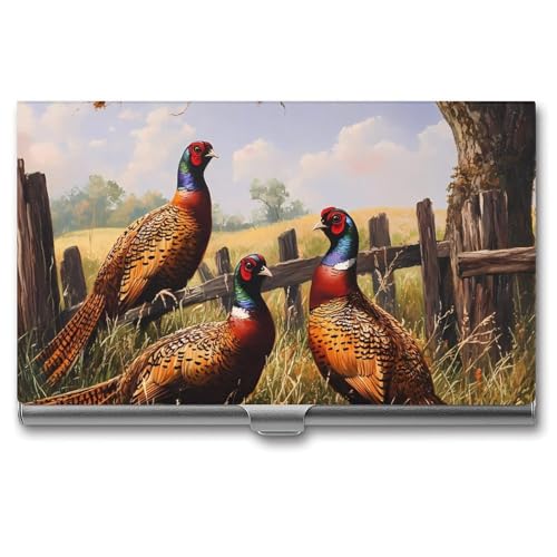 Pheasant Animal Business Card Case Pocket Card Holder Slim Card Wallet for Men Women