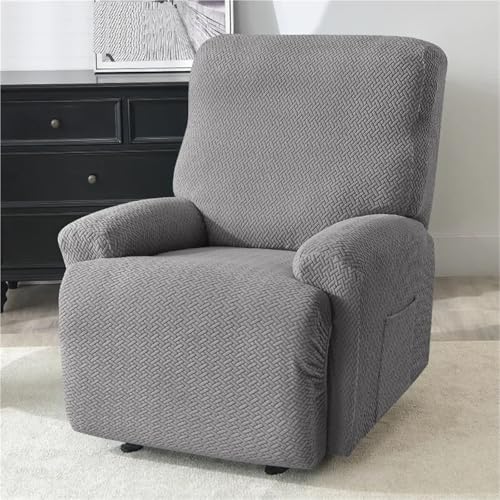 Funda elástica de jacquard con aberturas laterales para sillón reclinable 7