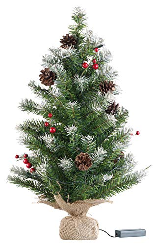 Britesta Sapin Artificiel 60 cm avec Guirlande 30 LED intégrée Cover