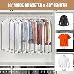 5 Pack 40" All Clear Garment Bags for Hanging Clothes Storage, 10" Gusseted Large Capacity Garment Rack Cover, Large Hanging Clothing Bag for Dress Gowns, Coats, Suit, Down Jacket