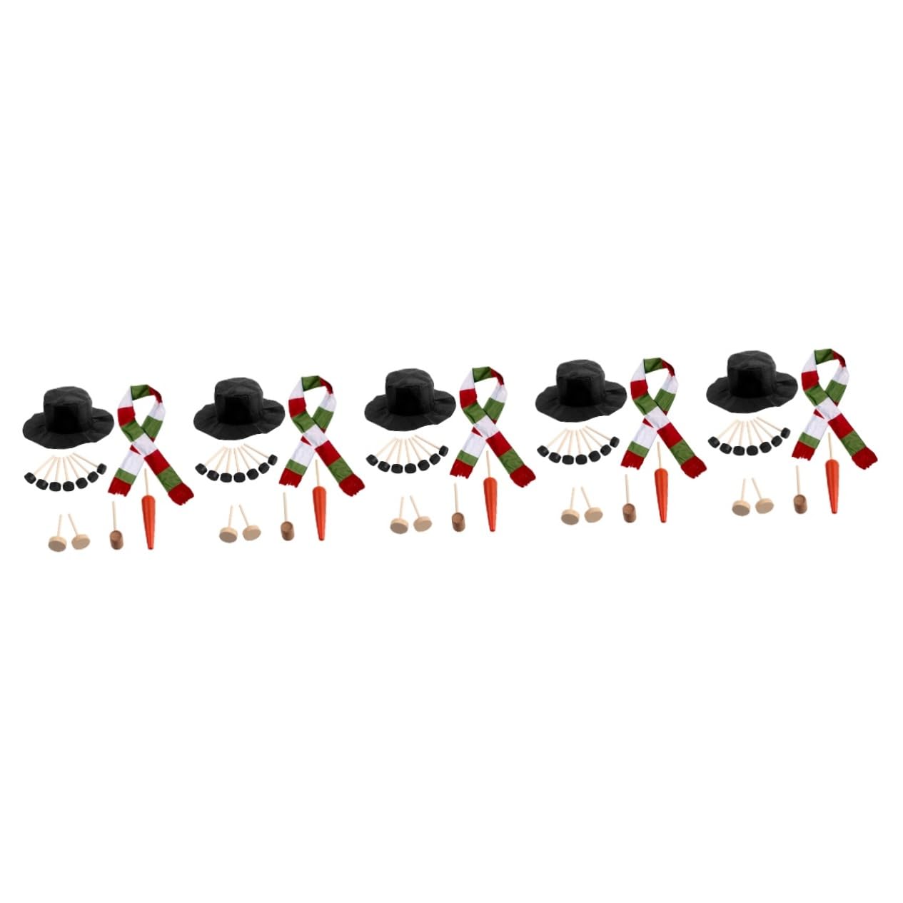 PRETYZOOM 5 Sätze Schneemann verkleiden Karotten-Schneemann-Nase Schneemann Bausatz winterdeko weihnachtsbekleidung weihnachtspresent Schneemann- weihnachtsschneemann Requisiten hölzern