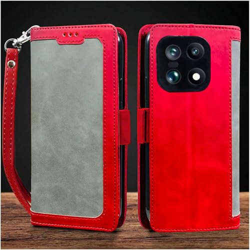 Image of Excelsior Flip Cover for Oneplus 15 | Premium PU Leather | 360 Degree Protection | Durable (Red)