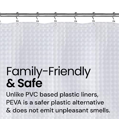 Image of LiBa Shower Curtain PEVA 8G, 72x72 Inch Cat Eyes with Magnets | 8G heavy-duty PEVA, 3D pattern, 3 weighted magnets, rust-proof grommets, waterproof vinyl shower curtain