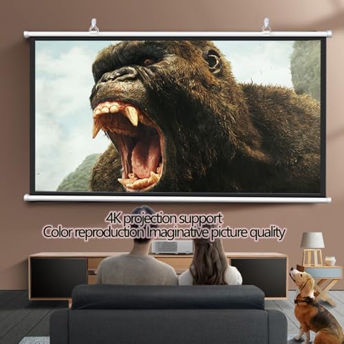 Pantalla manual de proyector 60'' 16:9 para cine en casa miniatura 4