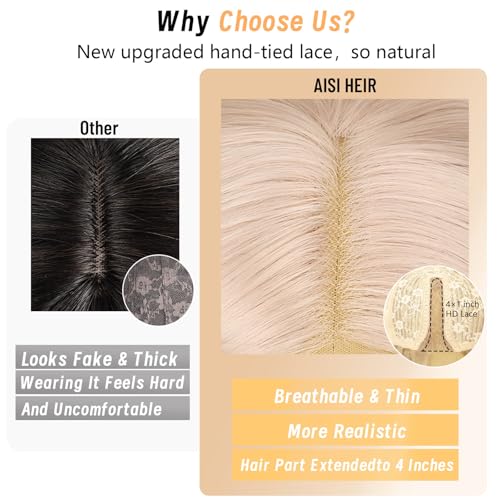 Image of AISI HAIR Light Pink Wig for Women, Long Wavy Lace Hairline Middle Part Synthetic Heat Resistant Wig for Daily Party-26 Inch