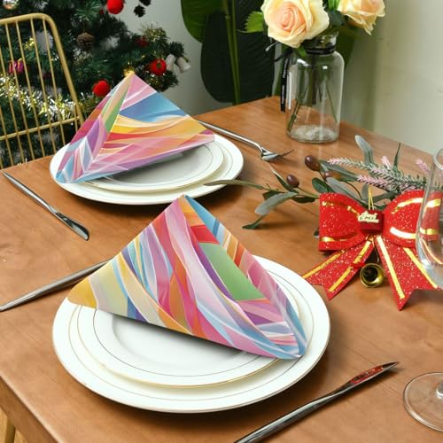 Servilletas de tela multicolor set x6 20x20 in miniatura 4
