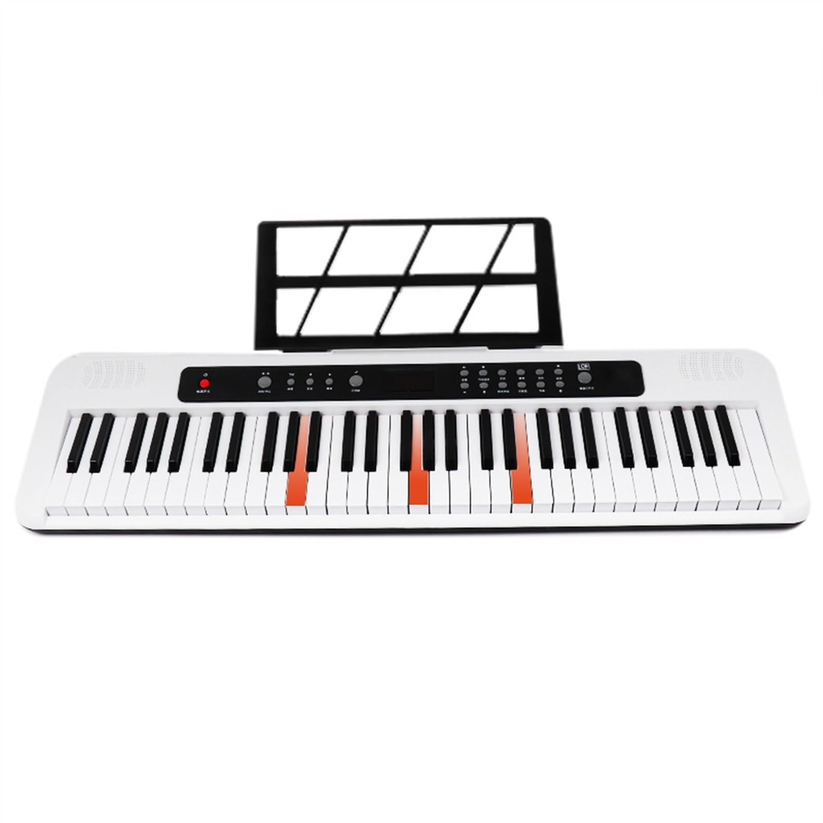 Principianti Tastiera Elettronica Tastiera Elettronica Per Principianti Adulti A 61 Tasti Con Luci E Musica Per Suonare Con Microfono E Spartito Musicale(White)