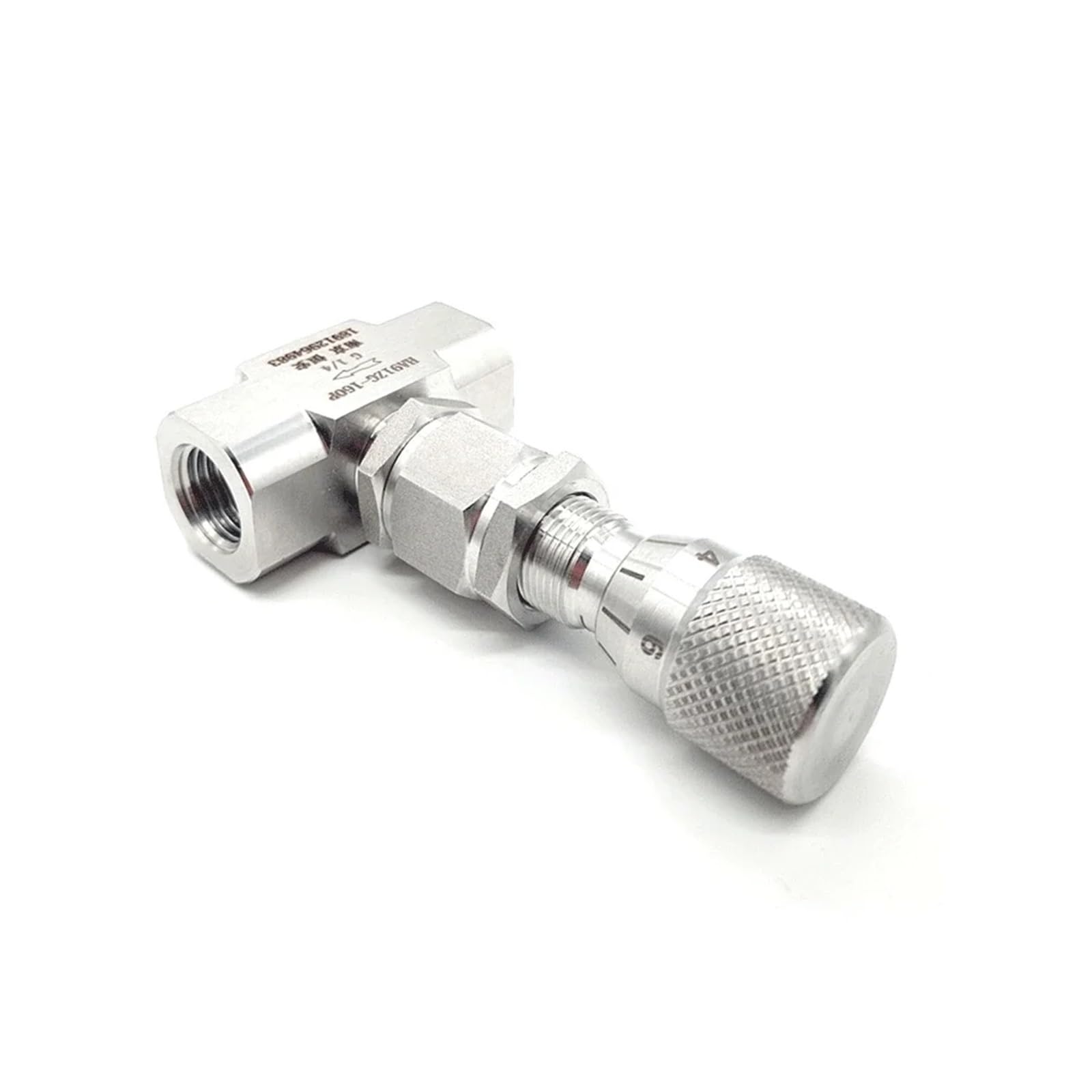 1/8 "1/4" 3/8 "1/2" 3/4 "NPT Femmina Diritta O A Gomito In Acciaio Inox 304 316 Micro Regolazione del Flusso valvola a spillo di dosaggio(1/2",BSPT_FLOW HOLE 2MM_ELBOW SS316L)