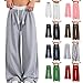 Girls Color Block Wide Leg Joggers Sweatpants Athletic Casual Kids Loose Track Pants with Pockets for Boys 4-15 Years
