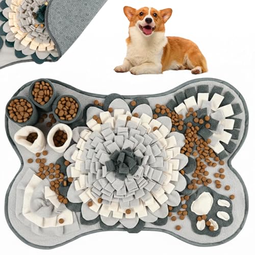 Schnüffelteppich Hund, Interaktive Suchspiel Futtermatte, Langsamfü, Hundes bereichern, Anti Rutsch Waschbare Schnüffelmatte – Für Welpen und Mittelgroße Hunde(64 x 40cm)