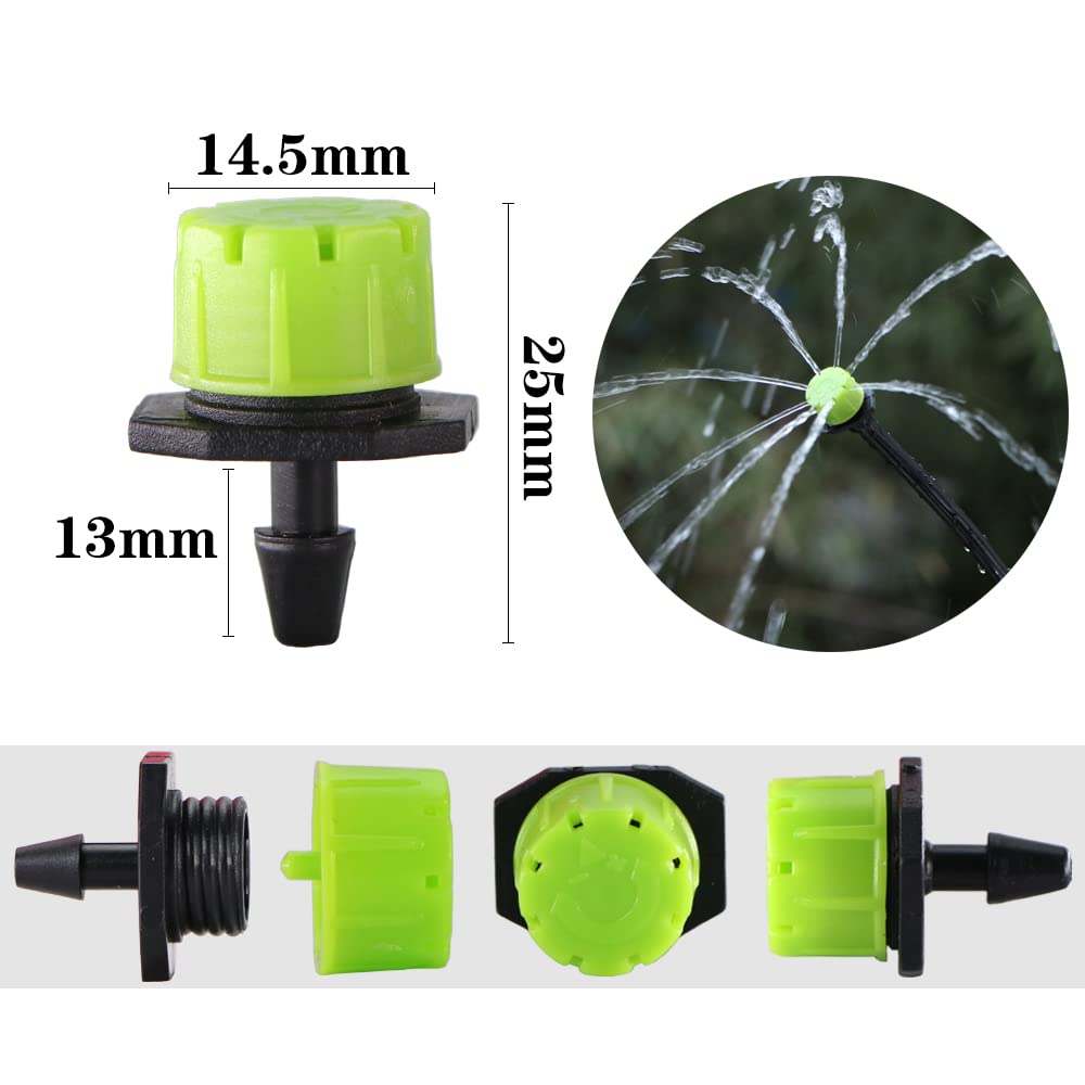 Ugello di irrigazione 50-800PCS Giardino Ugelli Regolabili Irrigazione a Goccia Irrigazione Irrigazione 1/4 ''Anti-intasamento Gocciolatore Emettitore Aiuole di Verdure