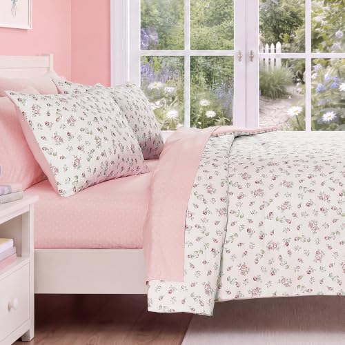 Image of Queen Comforter Set for Girls Floral Cottagecore 7 Pieces Bed in a Bag