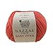 Confezione da 5 di Gazzal Baby - Gomitolo di filato fine per neonati, 50 g, 200 m, 40% lana merino, 20% poliammidi tipo cashmere (Rosso - 819)