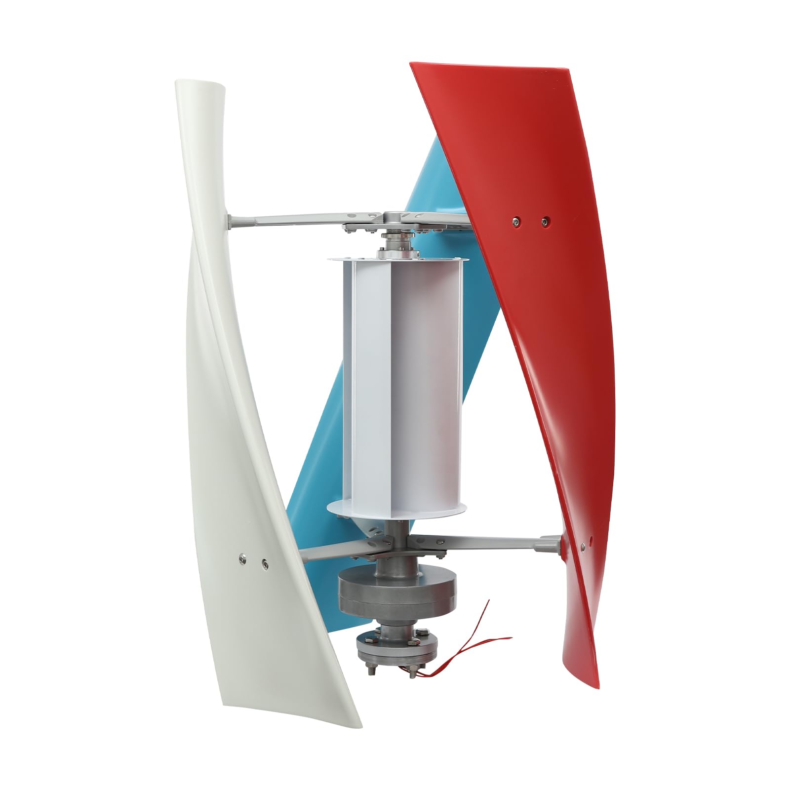 100W 45m/s Vertikale Windkraftanlage mit Hilfswindrad,IP67 Windturbinen Generator mit 2,5m/s Start-Windgeschwindigkeit,30dB 4 Flügel Wind Turbine Windgenerator für Camper & kleine Betriebe (12, Volt)