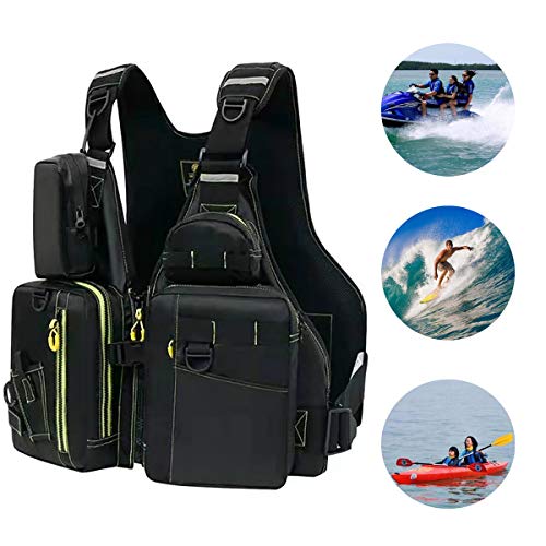 GAYBJ Chalecos de natación Piscina de Adultos Chaleco de Vida Multi Bolsillos Pesca Chaleco Salvavidas Chaleco Vela Kayak Navegación Chaqueta Chaleco Chaqueta de Rescate,D