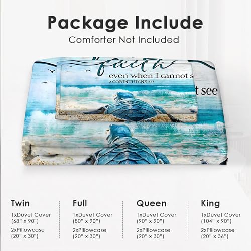 Jerkboo Sea Turtle Bedding Set Ocean Nautical Duvet Cover Twin Full Queen King Size Comforter Cover For Kids Adults Men Women Beach Theme Quilt Cover Decorative Soft Bedding Set With 2 Pillowcases thumb #5