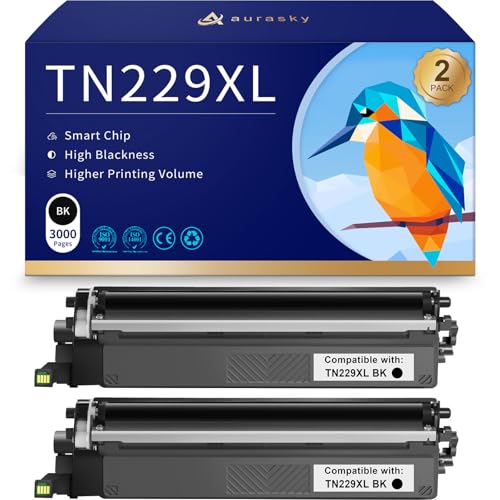 Image of TN229XL tn 229xl Black Toner Cartridge with Chip Compatible for Brother TN 229xl TN-229 229XL Toner Cartridges Work for MFC-L3780CDW HL-L3280CDW MFC-L3720CDW HL-L3220CDW HL-L3300CDW (2 Black)
