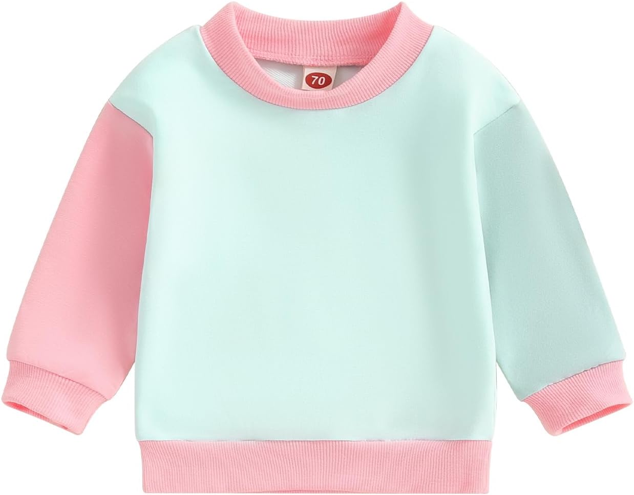 Toddler Baby Girl Boy Sweatshirt Color Block Long Sleeve Oversized Crewneck Pullover Tops Fall Winter Outfits