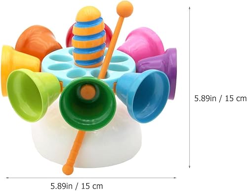 Miniatura 7 de TOYMYTOY 1 juego de campana giratoria de música para bebé, instrumentos de percusión para bebés, juguetes musicales para niños, juego de batería