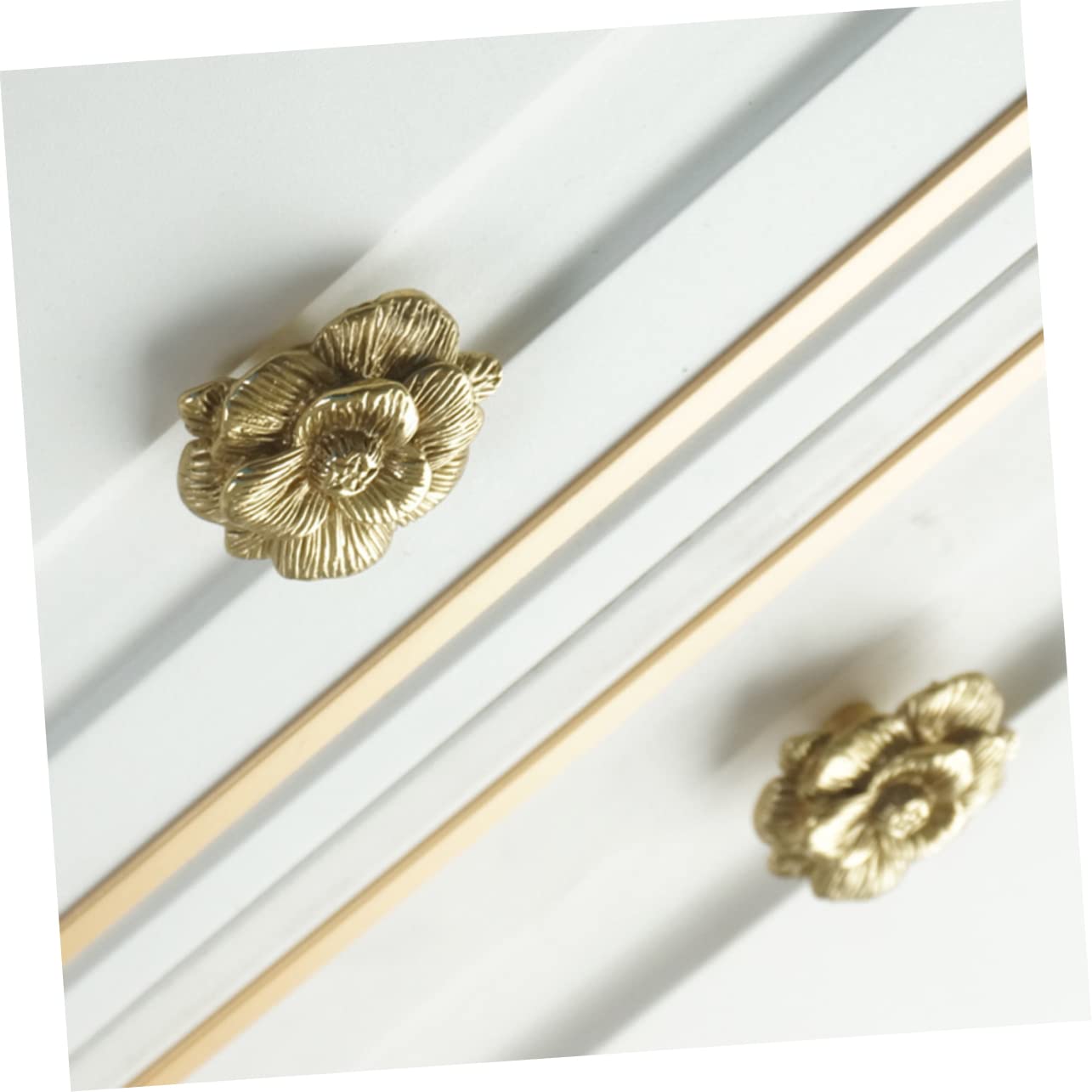 Gadpiparty 3pezzi Pomello Rame Forma Di Fiore Per Mobili Elegante Maniglia Per Armadi e Accessorio Decorativo Per Casa Design Raffinato e Resistente Adatto Armadi e Comò