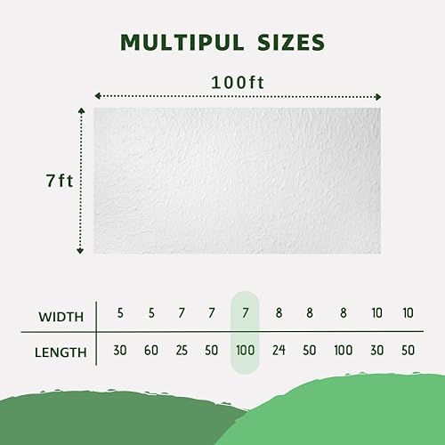Miniatura 2 de Cubierta de protección contra la congelación de plantas, manta de jardín de invierno de tela helada de 7 x 100 pies, cubierta flotante para clima