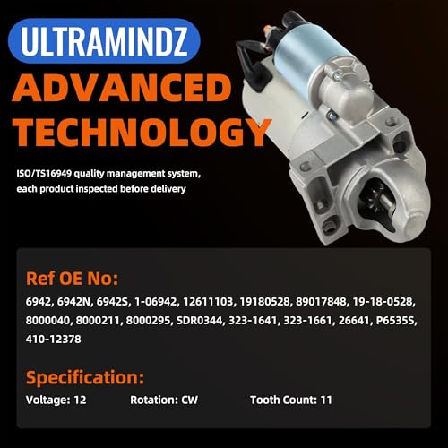 Motor de arranque para GMC 6.0L 6.2L 2009-2014 Yukon XL Sierra 1500 2500 HD 3500 HD Savana 2500 3500 4500 para Cadillac Escalade ESV EXT 2009-2014 CTS V 2006-2007 para Isuzu NPR NPR-HD 2008-2014 modelo 19180528 miniatura 3