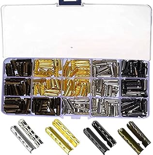 RUNCCI-YUN 200 Pcs Shoelace Tip Head, Smooth Replacement Metal Ends Aglet Tips with Bullet Shaped, (Golden, Silver, Ebony, Bronze) for Hoodies, Jackets, Sweaters, Sneakers