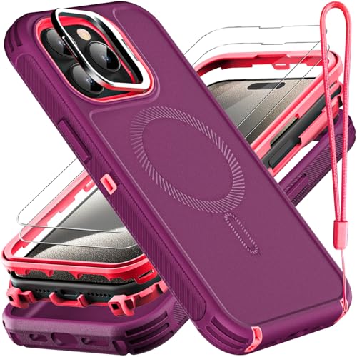 Coque iPhone 15 Pro Max robuste antichoc violette pour éviter les bris d'écran