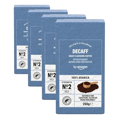 Miniatura 2 de by Amazon Descafeinado Café Molido De Tueste Natural 100% Arábica, 250g (Paquete de 4)