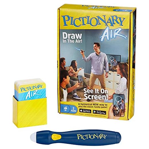 Pictionary Air Family Game for Kids & Adults with Light Pen and Clue Cards, Connect to Smart Devices [Amazon Exclusive]