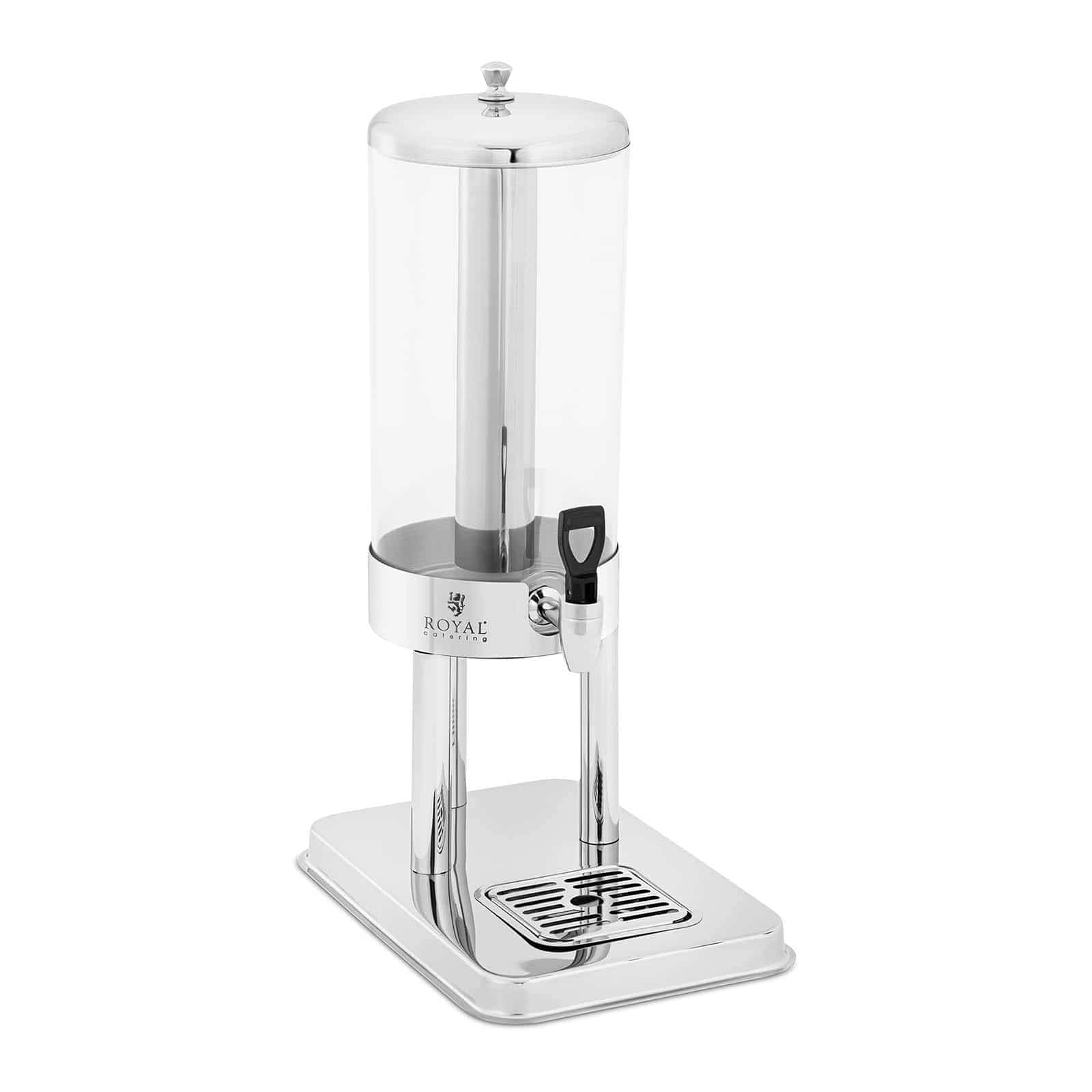 Royal Catering RCJD-01 Saftspender 5,5 L mit Kühlsystem Edelstahl Kunststoff (Polycarbonat) Getränkespender Getränkespender mit Zapfhahn Limonadenspender