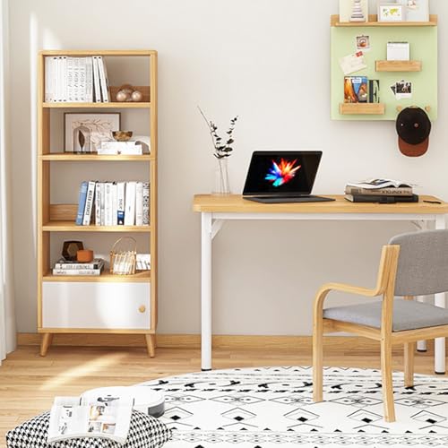 2 Tier Bookcase with Cabinet Doors, Modern Bookshelves Display Rack, Storage Rack Display Rack Storage Cabinet for Home, Office, Living Room - Image 8