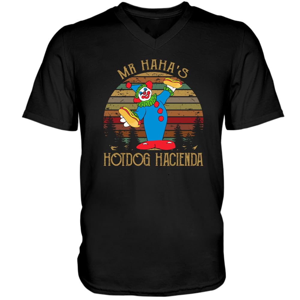 Mr Haha's Hotdog Hacienda V-Neck T-Shirt/Hoodie/Sweatshirt (Many colors,Onesize)