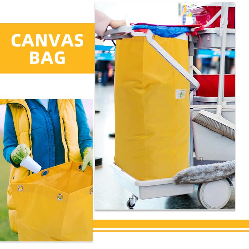 Image of Replacement Janitorial Cart Bags 27.16X15.74X10.23 Inch Canvas Cleaning Bags for Housekeeping Carts 2 Pack Durable Waste Collection and Cleaning Supply Tote
