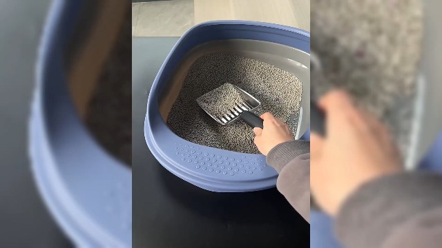 Kattenschep van roestvrij staal voor kattenbak, 5 mm poriegrootte metalen kattenschep, handvat van massief hout, kattentoilet, scooter, kattenkattenbak, anti-aanbaklaag, aluminiumlegering, Kitty