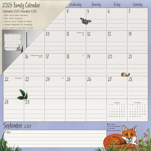 2025 Animals Magnetic Family Calendar