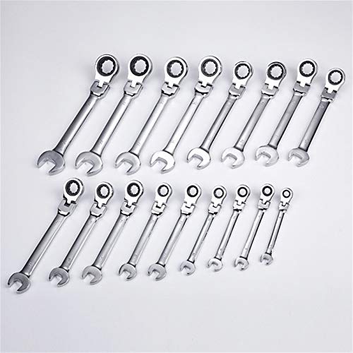 BOSUGE Hardware Tool Ratcheting Box Combination Wrenches Ratchet head 72T Steel for Car Repair Ring Spanner one Set of Key Hand Tools (Color : 5pcs 8 17)
